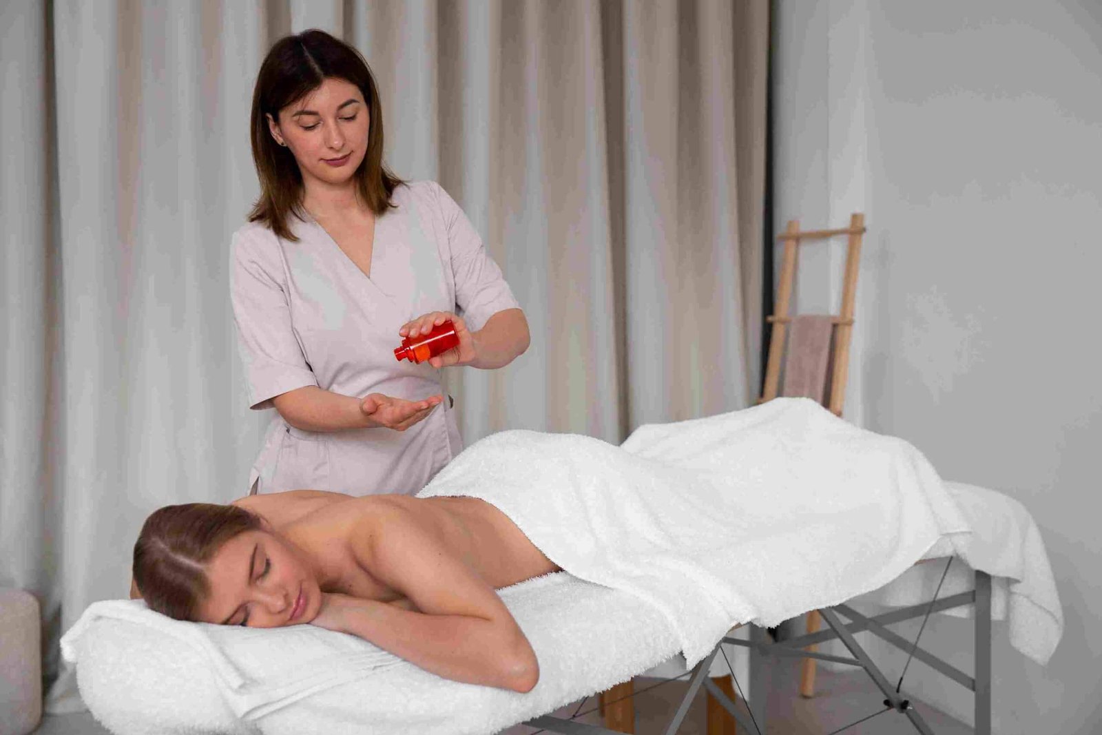 Woman relaxed during sugaring, with minimal discomfort due to optimal hair length.
