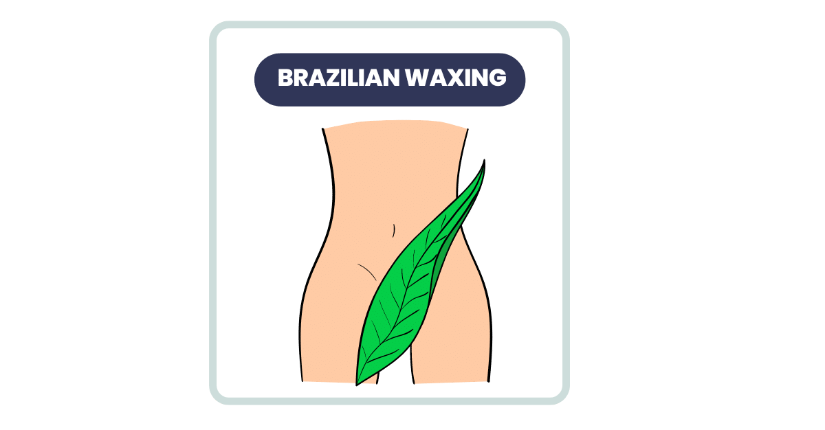 Beautician applying wax to a woman's pubic area during a Brazilian wax.