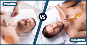 Male Sugaring vs Waxing Before and After
