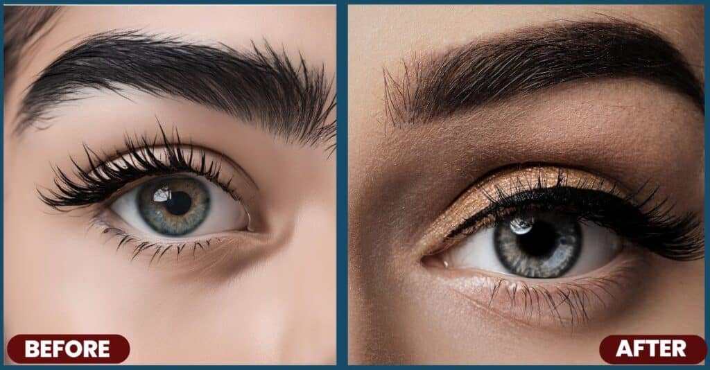 Sugaring Eyebrows Before and After