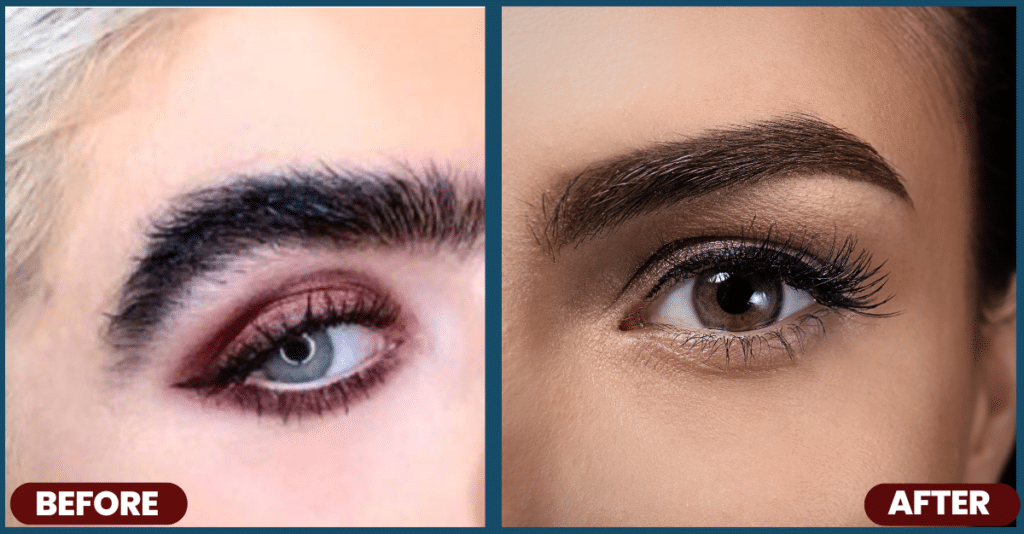 Waxing Eyebrows Before and After