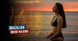 A professional doing Brazilian Bikini Wax with her client