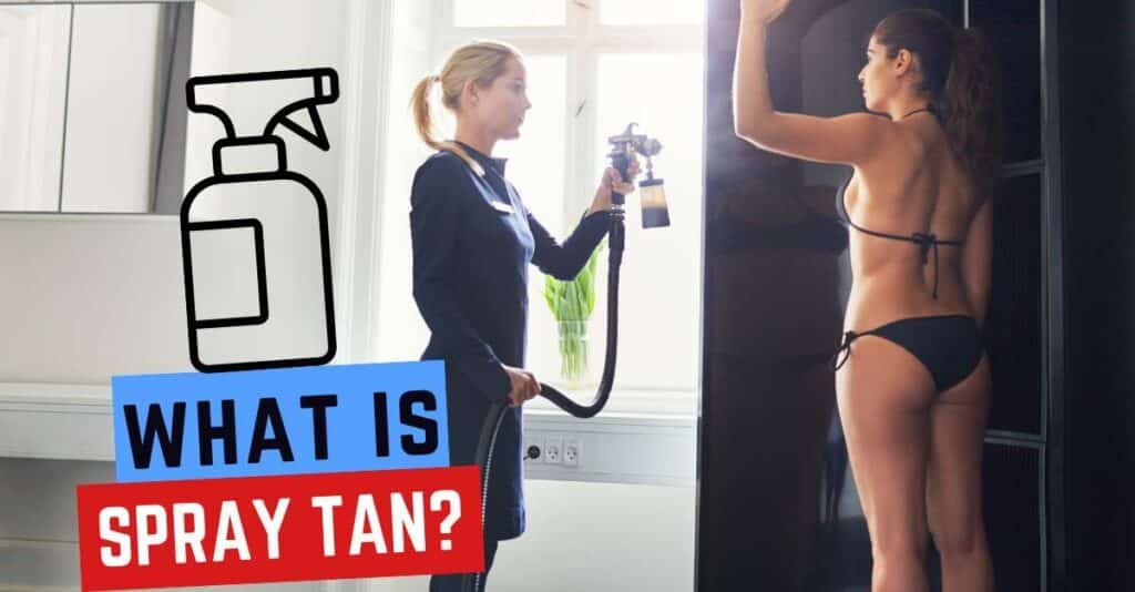 Showing what is a spray tan on skin.