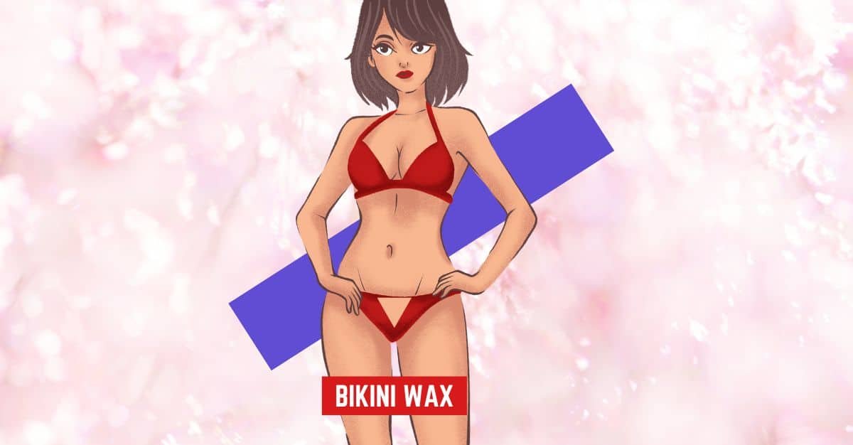 What is bikini wax? The image shows a lady applying bikini wax from the esthetician in a salon.