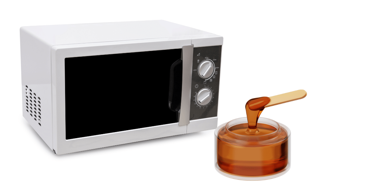 Reheating sugar wax in microwave