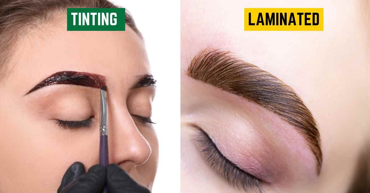 Tinted vs laminated eyebrows