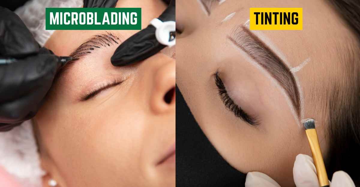 Eyebrow tint vs microblading