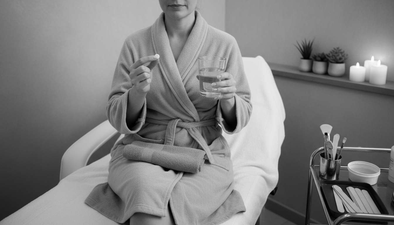Taking pain reliever for waxing