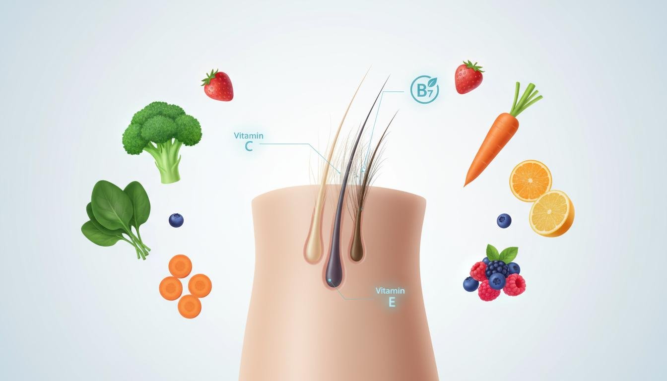 Healthy diet promoting hair growth