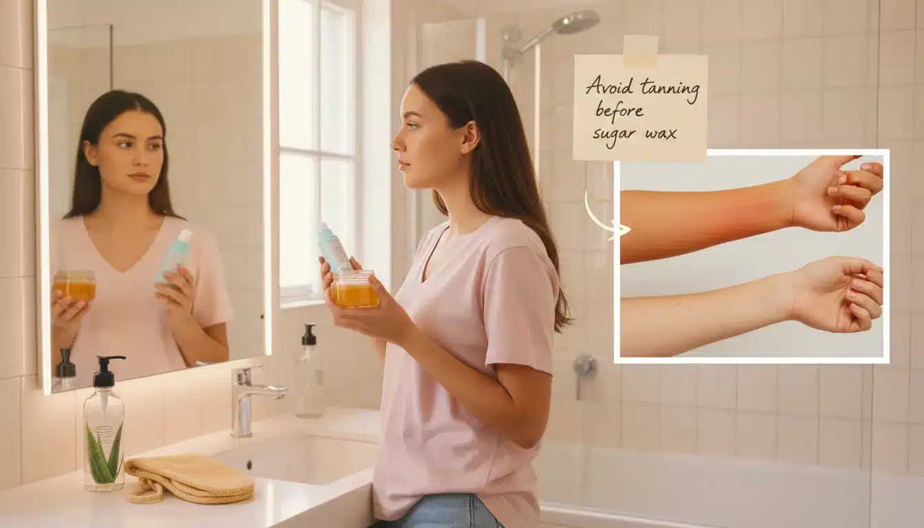 Avoid tanning before sugar wax