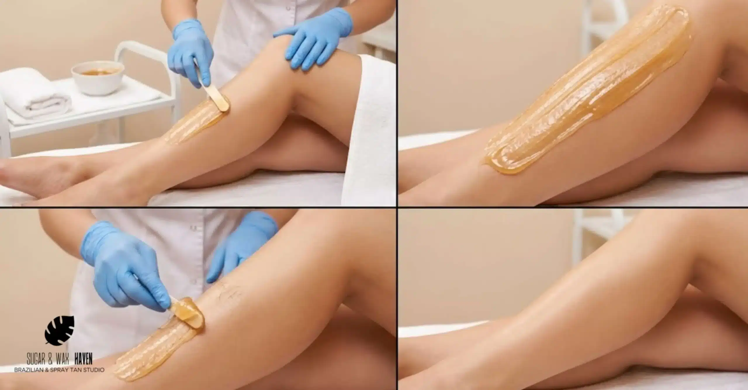 Sugaring hair removal process step by step