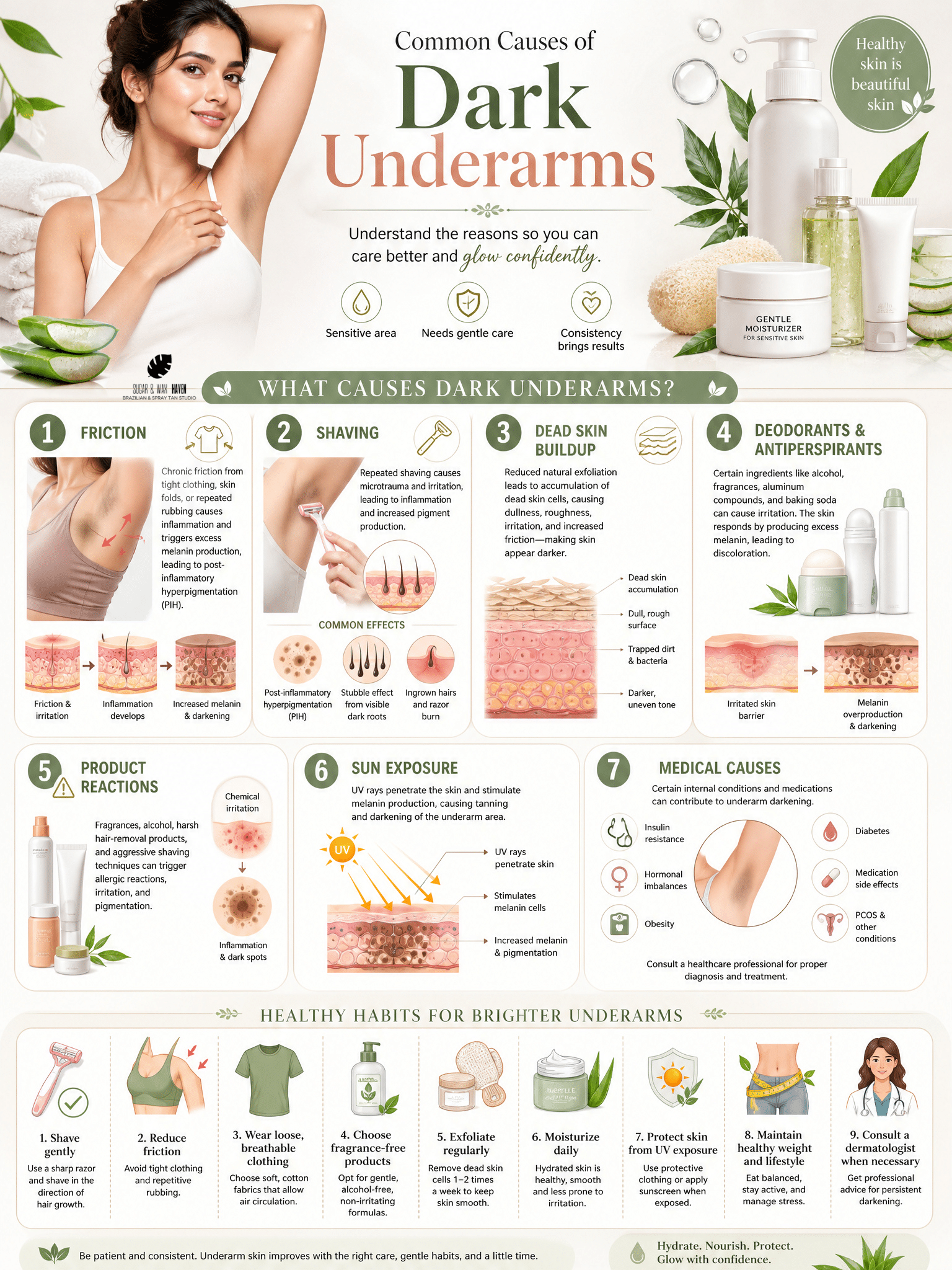 Common Causes of Dark Underarms Explained | Sugar & Wax Haven
