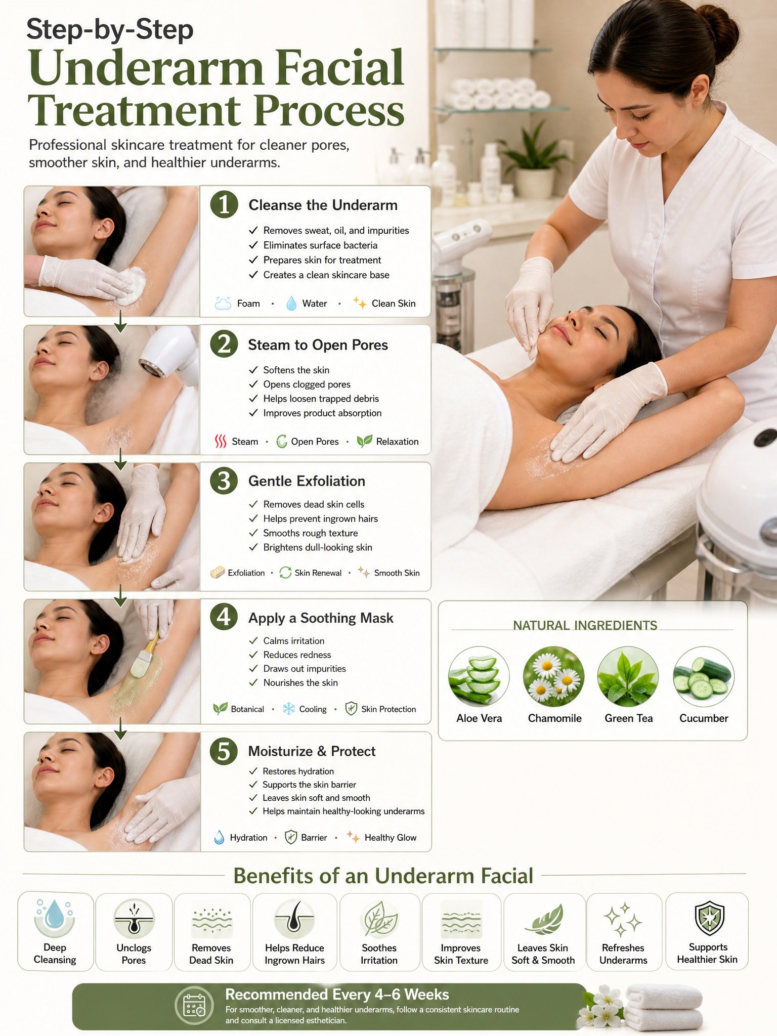 Step-by-Step Underarm Facial Treatment Process