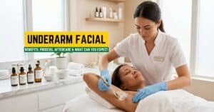 Woman Getting a Refreshing Underarm Facial Treatment