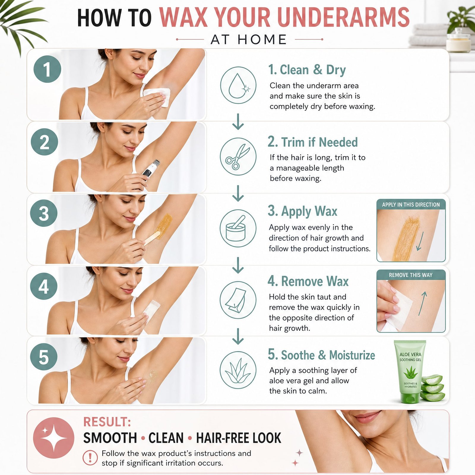 Step-by-Step Underarm Waxing at Home